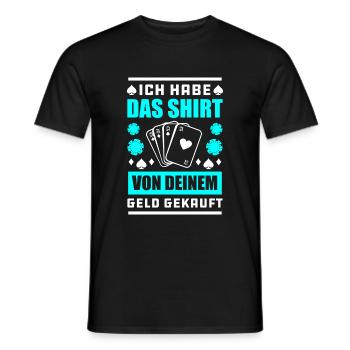 Poker Pokern Kartenspiel Pokerface Geschenk - Männer T-Shirt - Schwarz - Vorne - AI Model Male 178 light (178cm)