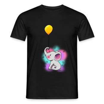 Luftballon Elefant Baby Fantasy Kinder Kleinkind - Männer T-Shirt - Schwarz - Vorne - AI Model Male 178 light (178cm)