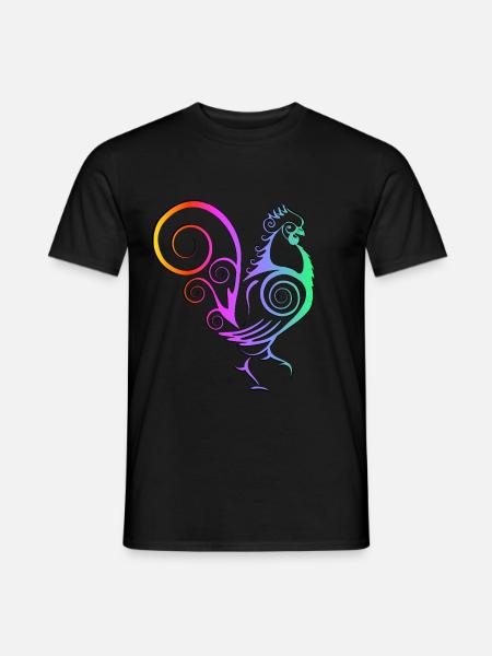 Hane kylling hønekyllinger æg regnbue kyllinger - Mænd T-shirt - sort