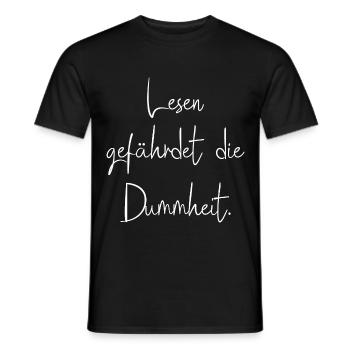 Lesen Gefährdet Die Dummheit - Männer T-Shirt - Schwarz - Vorne - AI Model Male 178 light (178cm)