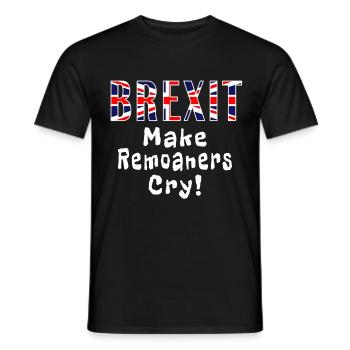 Brexit Make Remoaners Cry - Men's T-Shirt - black - Front - AI Model Male 178 light (178cm)