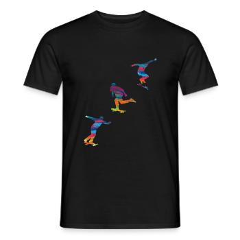 Idée cadeau skateboard skateboard - T-shirt homme - noir - Devant - AI Model Male 178 light (178cm)