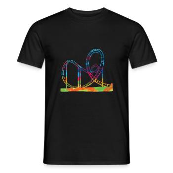 Roller coaster gift idea amusement parks showman - Men's T-Shirt - black - Front - AI Model Male 178 light (178cm)