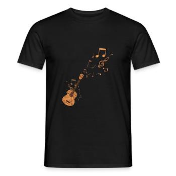 Guitar gift idea guitarist guitar player - Men's T-Shirt - black - Front - AI Model Male 178 light (178cm)