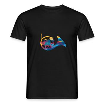 Horn French Horn Horn Orchestra Gift - Men's T-Shirt - black - Front - AI Model Male 178 light (178cm)