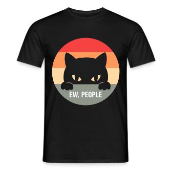 Ew People Cat Introvertiert und Katzen-Liebhaber G - Männer T-Shirt - Schwarz - Vorne - AI Model Male 178 light (178cm)