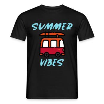 Sommerstimmung | Sommer ist da, Sommerstrand - Männer T-Shirt - Schwarz - Vorne - AI Model Male 178 light (178cm)