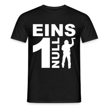 Polizei - Eins 1 Null - Männer T-Shirt - Schwarz - Vorne - AI Model Male 178 light (178cm)