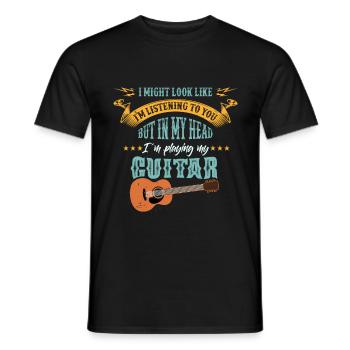Musique drôle Chemise Je joue ma guitare - T-shirt homme - noir - Devant - AI Model Male 178 light (178cm)