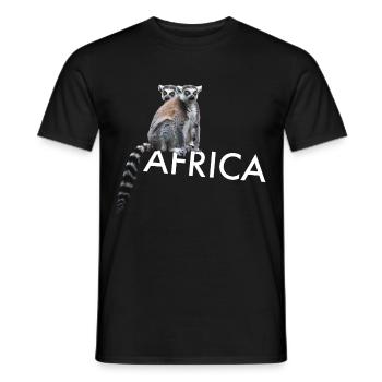 Lémurien Singe Afrique - T-shirt homme - noir - Devant - AI Model Male 178 light (178cm)