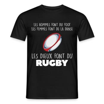 Rugby les dieux dans le stade - T-shirt homme - noir - Devant - AI Model Male 178 light (178cm)