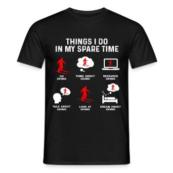 Things i do in my free time Freizeit Ski fahren - Männer T-Shirt - Schwarz - Vorne - AI Model Male 178 light (178cm)