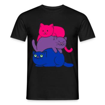 Bisexual Pride Cat Bisexual Cute Cats Pile - Männer T-Shirt - Schwarz - Vorne - AI Model Male 178 light (178cm)