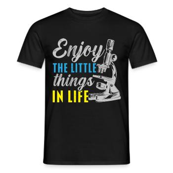 Enjoy the little things in life biologist - Men's T-Shirt - black - Front - AI Model Male 178 light (178cm)