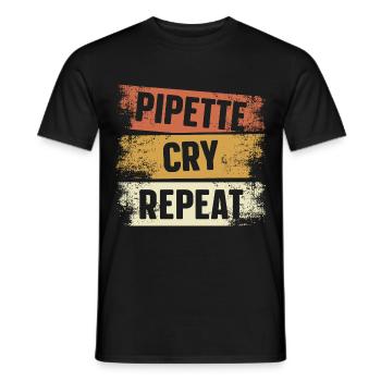 Pipette Cry Repetition Biologist Science B - Men's T-Shirt - black - Front - AI Model Male 178 light (178cm)