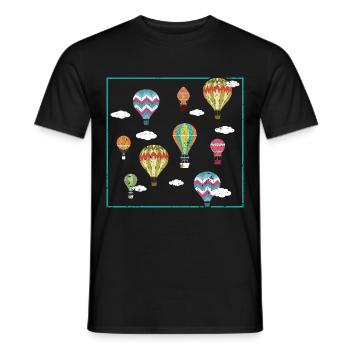 Hot Air Balloon Lover Balloon Ride Airship - Men's T-Shirt - black - Front - AI Model Male 178 light (178cm)