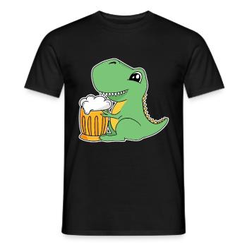 Dino Beer Dinosaur T-Rex Humpen Glass Alcohol - Men's T-Shirt - black - Front - AI Model Male 178 light (178cm)