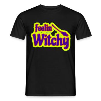 Feeling Witchy lustiger Hexen Spruch für Frauen - Männer T-Shirt - Schwarz - Vorne - AI Model Male 178 light (178cm)