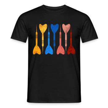 Dart Retro Darts Player - Men's T-Shirt - black - Front - AI Model Male 178 light (178cm)