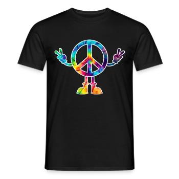 Peacezeichen Friedenszeichen tie dye - Männer T-Shirt - Schwarz - Vorne - AI Model Male 178 light (178cm)