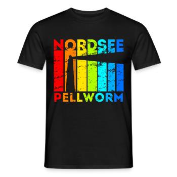 Pellworm Vintage Nordsee Urlaub - Männer T-Shirt - Schwarz - Vorne - AI Model Male 178 light (178cm)