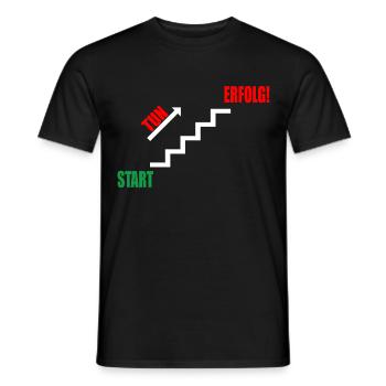Treppe Erfolg durch Tun - Männer T-Shirt - Schwarz - Vorne - AI Model Male 178 light (178cm)