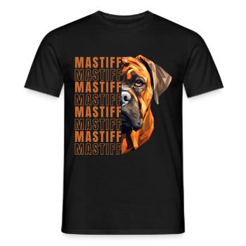 Mastiff Lover Geometry Mastiff Art - Men's T-Shirt - black - Front - AI Model Male 178 light (178cm)