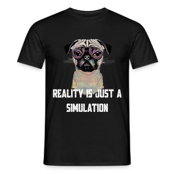Mops Glitch - Männer T-Shirt - Schwarz - Vorne - AI Model Male 178 light (178cm)