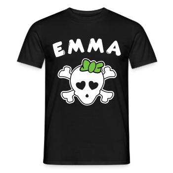 Pirate Emma Design pour les filles et les femmes - T-shirt homme - noir - Devant - AI Model Male 178 light (178cm)