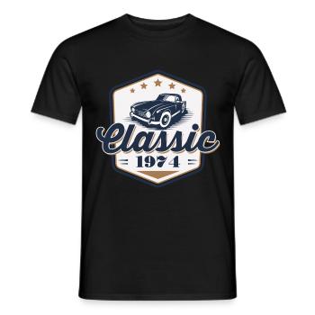 50. Geburtstag 1974 klassisches Auto Oldtimer - Männer T-Shirt - Schwarz - Vorne - AI Model Male 178 light (178cm)