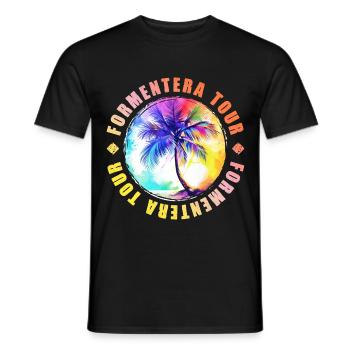 Formentera Tour Coloré - T-shirt homme - noir - Devant - AI Model Male 178 light (178cm)