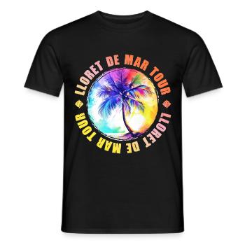 Lloret De Mar Tour Bunt - Männer T-Shirt - Schwarz - Vorne - AI Model Male 178 light (178cm)