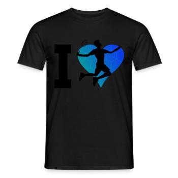 Squash Women's Badminton Men Badminton Badminton - Men's T-Shirt - black - Front - AI Model Male 178 light (178cm)
