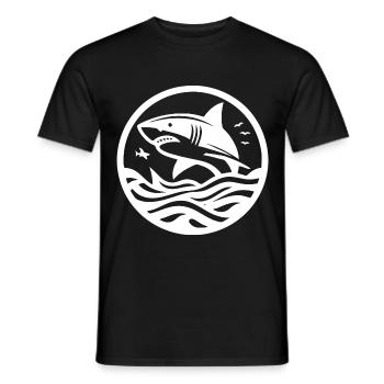 Jumping Shark - Shark Silhouettes Design - Men's T-Shirt - black - Front - AI Model Male 178 light (178cm)