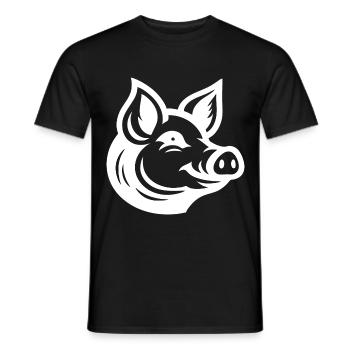 Süßes kleines Hausschwein Silhouetten Design - Männer T-Shirt - Schwarz - Vorne - AI Model Male 178 light (178cm)
