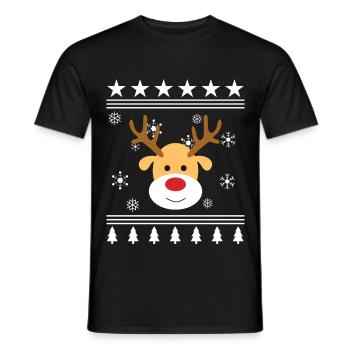 Rudolf - Men's T-Shirt - black - Front - AI Model Male 178 light (178cm)