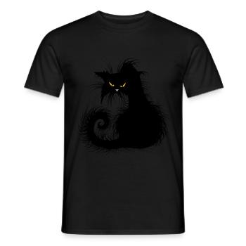 Cat street cats hangover black evil sick - Men's T-Shirt - black - Front - AI Model Male 178 light (178cm)