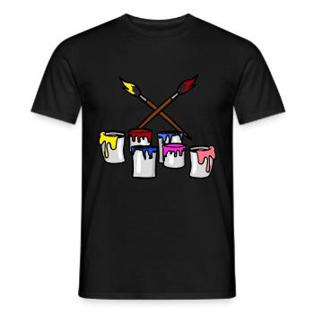 Brush Paint Painter Artist Workspace Job - Men's T-Shirt - black - Front - AI Model Male 178 light (178cm)