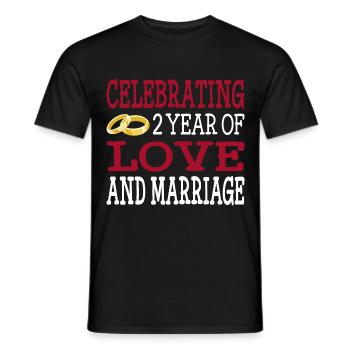 2 ans marié deuxième cadeau d'anniversaire de mariage - T-shirt homme - noir - Devant - AI Model Male 178 light (178cm)