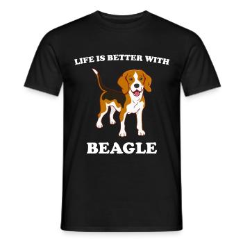 Life is better with beagle - T-shirt homme - noir - Devant - AI Model Male 178 light (178cm)