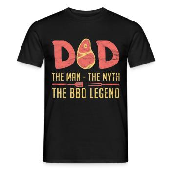 Grilling Dad The Man The Myth The BBQ Legend - Men's T-Shirt - black - Front - AI Model Male 178 light (178cm)