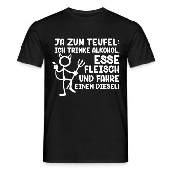 Ja zum Teufel ich trinke Alkohol Esse Fleisch - Männer T-Shirt - Schwarz - Vorne - AI Model Male 178 light (178cm)