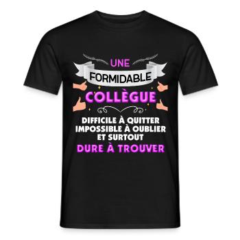 Collegue formidable cadeau femme départ entreprise - T-shirt homme - noir - Devant - AI Model Male 178 light (178cm)