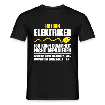 Elektriker Dummheit Reparieren I Elektrik Elektro - Männer T-Shirt - Schwarz - Vorne - AI Model Male 178 light (178cm)