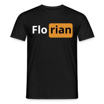 Geschenk für Florian | | Porno Logo Geschenk beauf - Männer T-Shirt - Schwarz - Vorne - AI Model Male 178 light (178cm)