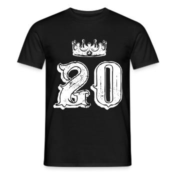 Couronne de 20 chiffres - T-shirt homme - noir - Devant - AI Model Male 178 light (178cm)