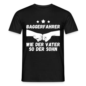 Baggerfahrer Vater Und Sohn Tiefbauer Bagger - Männer T-Shirt - Schwarz - Vorne - AI Model Male 178 light (178cm)