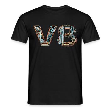 V8 - T-shirt homme - noir - Devant - AI Model Male 178 light (178cm)