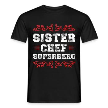 Sœur Super-héroïne - T-shirt homme - noir - Devant - AI Model Male 178 light (178cm)