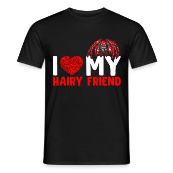 J’aime ma petite amie poilue propriétaire de tarentule - T-shirt homme - noir - Devant - AI Model Male 178 light (178cm)